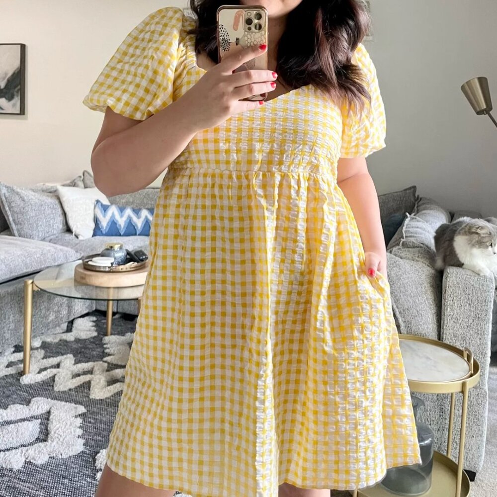 Yellow Gingham Women's Dress